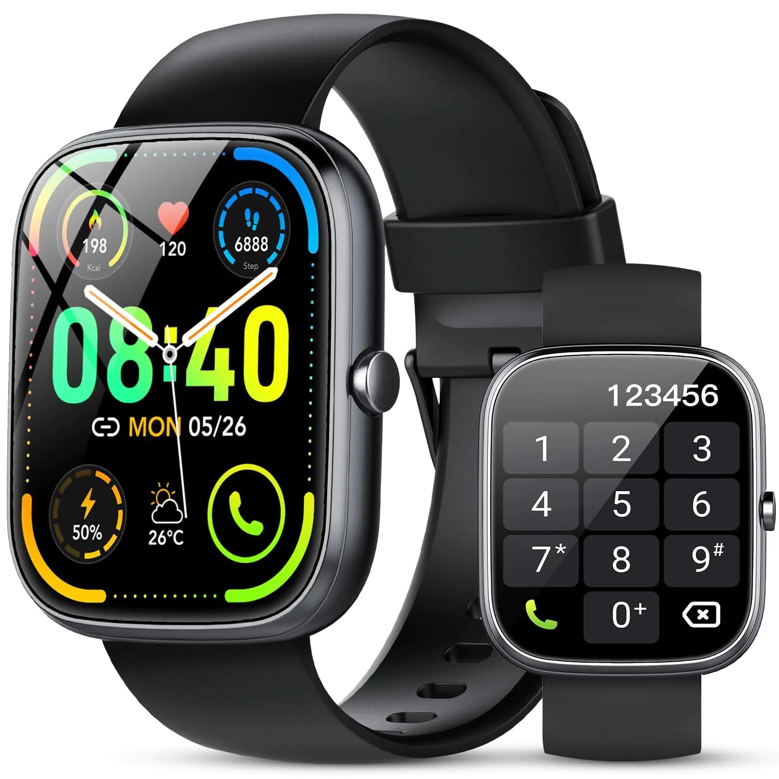 Smart Watch for Men Women (Answer/Make Call) 1.91" Smartwatch Fitness Activity Tracker 100+ Sports Modes/Heart Rate/Sleep Monitor/Pedometer/Calories IP68 Waterproof Fitness Watch for Android iOS